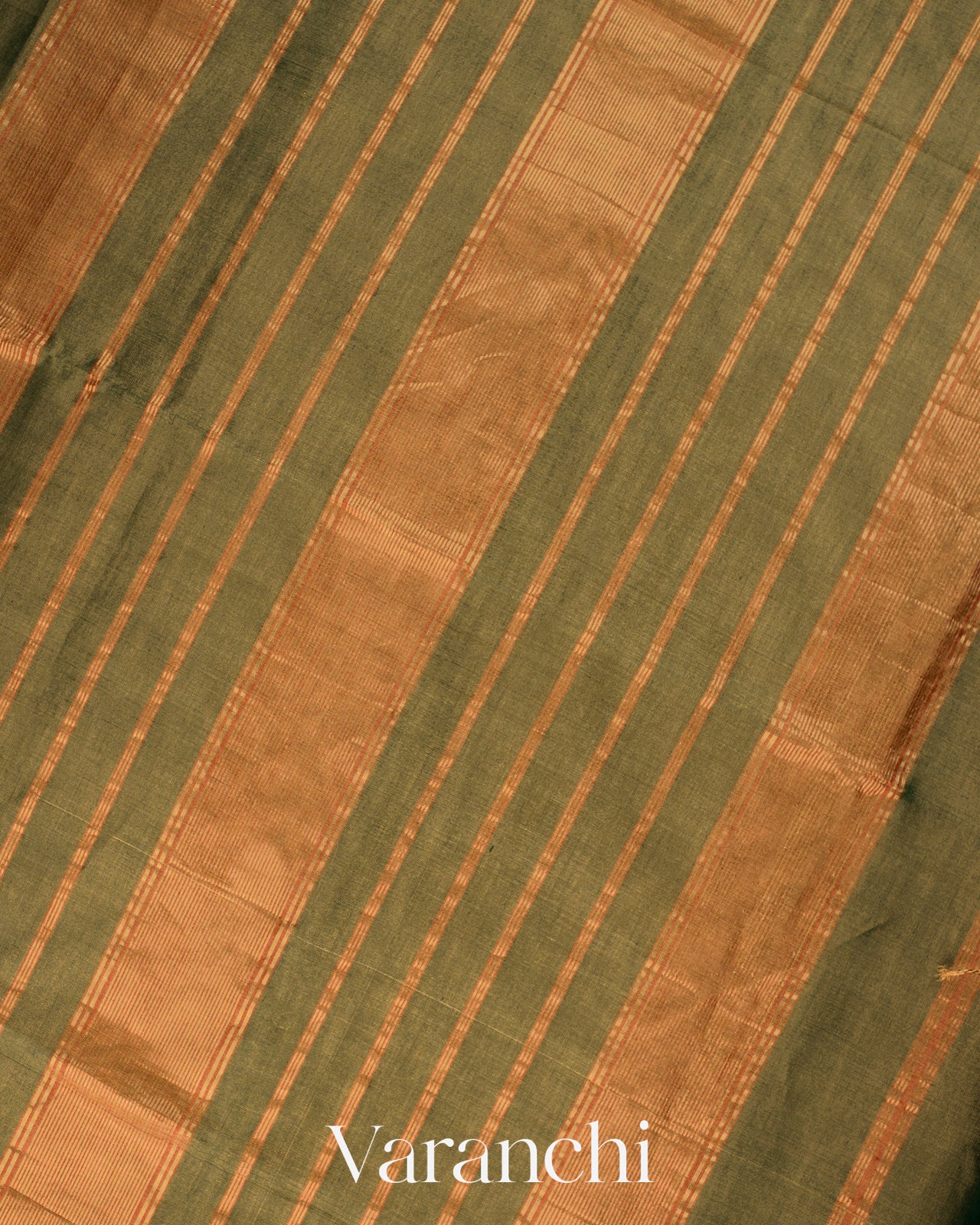 Moss Green Pure Maheshwari Silk Cotton Handloom Saree