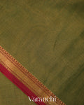 Moss Green Pure Maheshwari Silk Cotton Handloom Saree