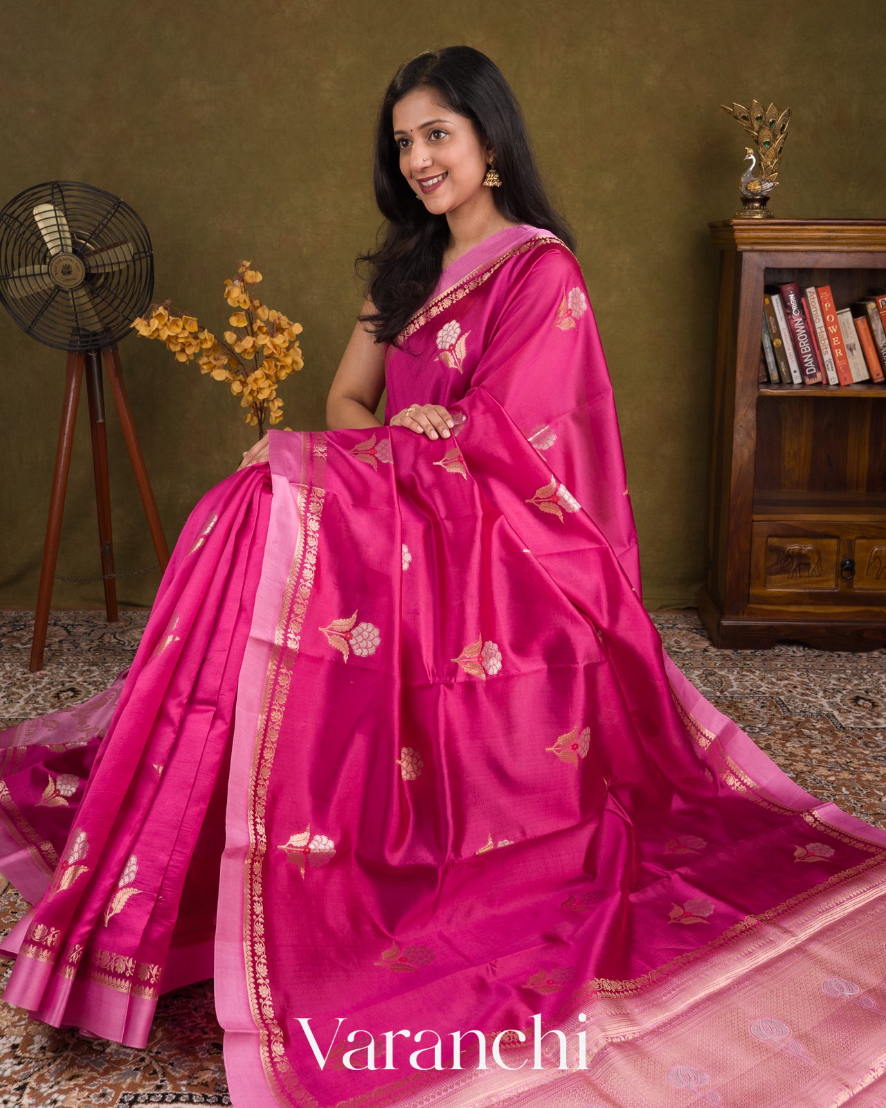 Rani Pink Pure Mango Silk Saree
