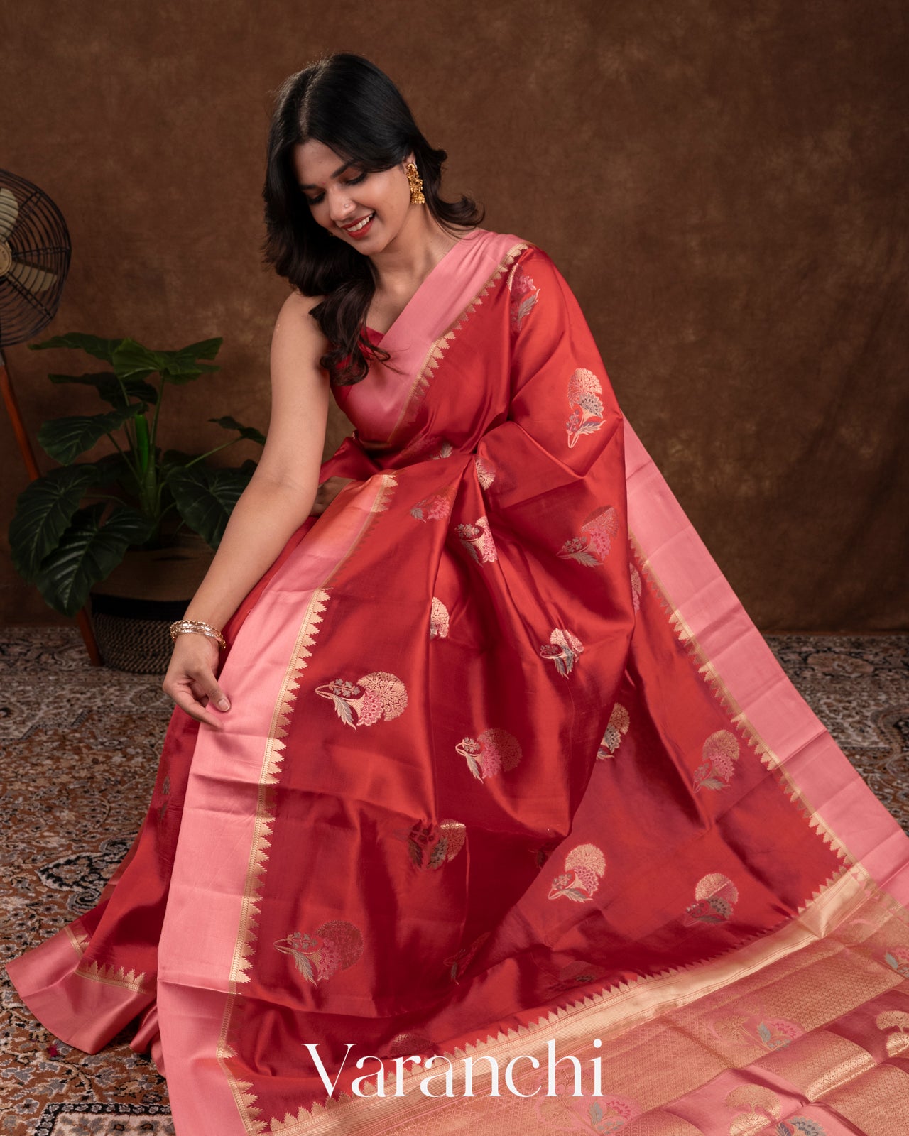 Red Pure Mango Silk Saree