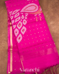 Rani Pink with Sequin Embroidery Pure Muslin Silk Handloom Saree
