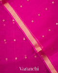 Rani Pink with Sequin Embroidery Pure Muslin Silk Handloom Saree