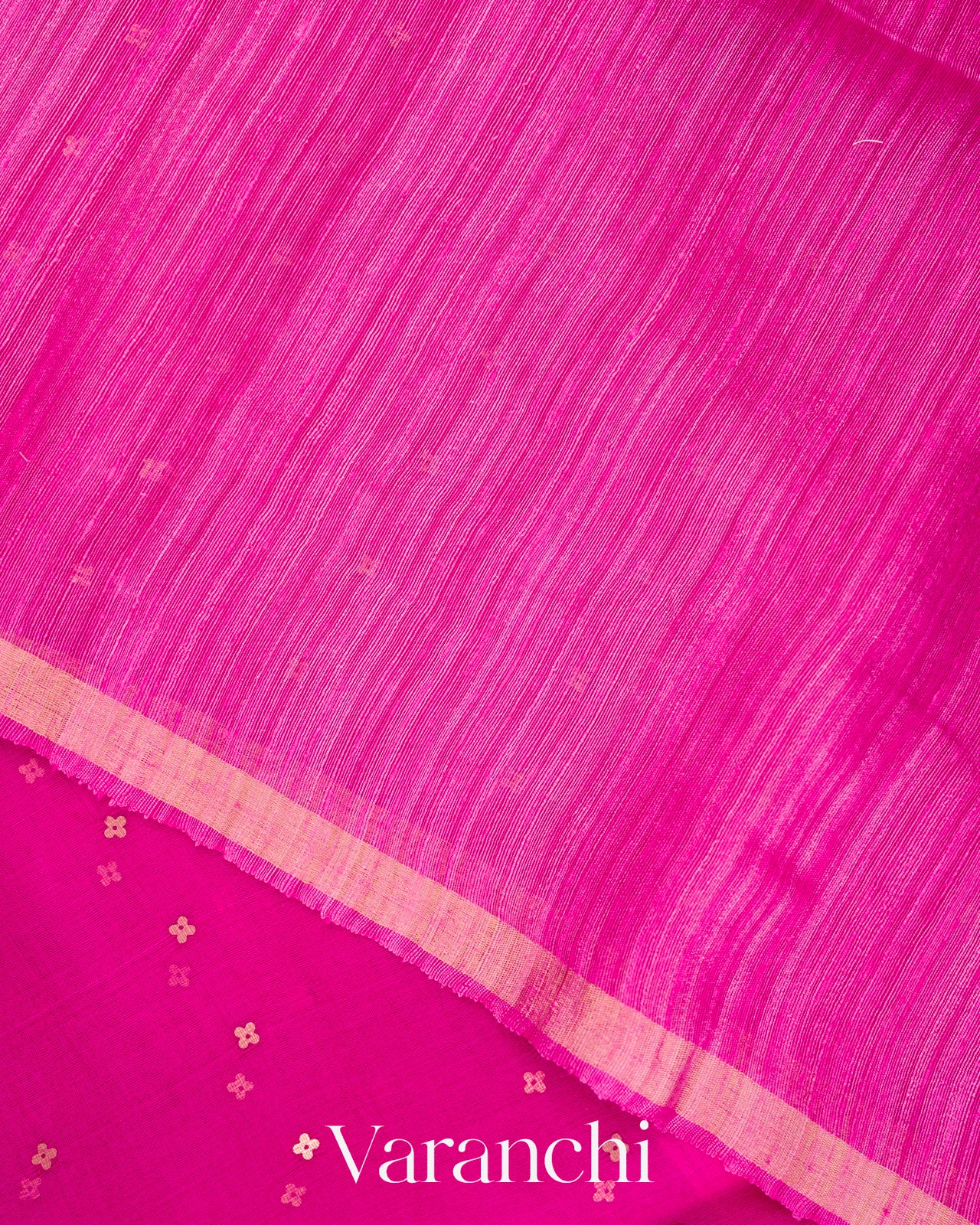 Rani Pink with Sequin Embroidery Pure Muslin Silk Handloom Saree