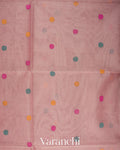 Baby Pink Jamdani Pure Muslin Silk Handloom Saree