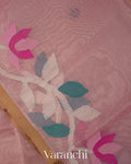 Baby Pink Jamdani Pure Muslin Silk Handloom Saree
