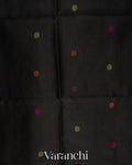 Black Floral Jamdani Pure Muslin Handloom Saree