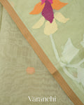 Pale Green Floral Jamdani Pure Muslin Saree