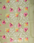 Pale Green Floral Jamdani Pure Muslin Saree
