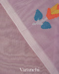 Lavender Jamdani Floral Pure Muslin Silk Handloom Saree