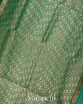 Bottle Green with Sequin Embroidery Pure Muslin Silk Handloom Saree