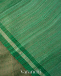 Bottle Green with Sequin Embroidery Pure Muslin Silk Handloom Saree
