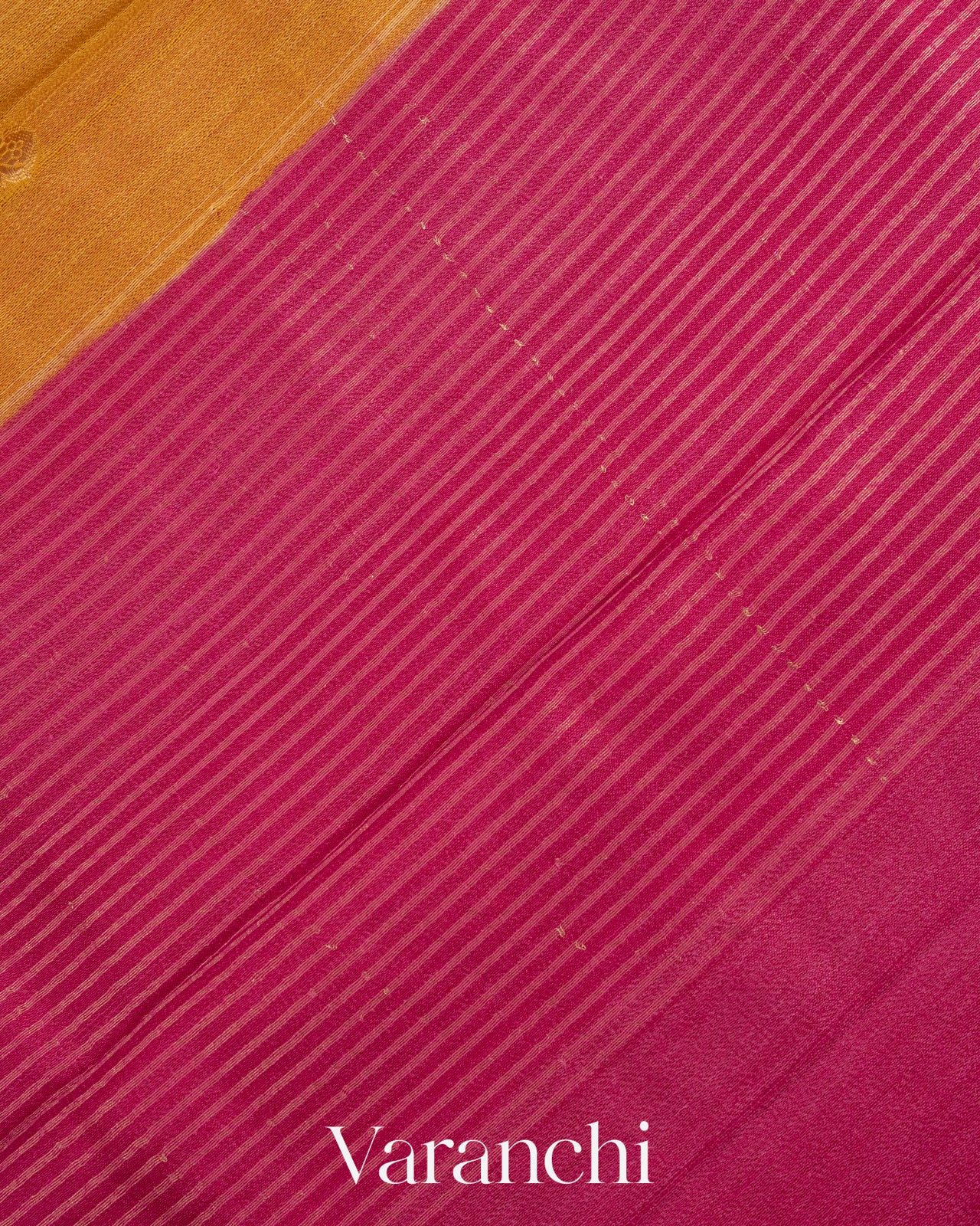 Mustrad Yellow Pure Tussar Silk Saree