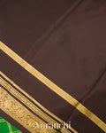 Emerald Green Checkered Pure Mysore Crepe Silk Saree