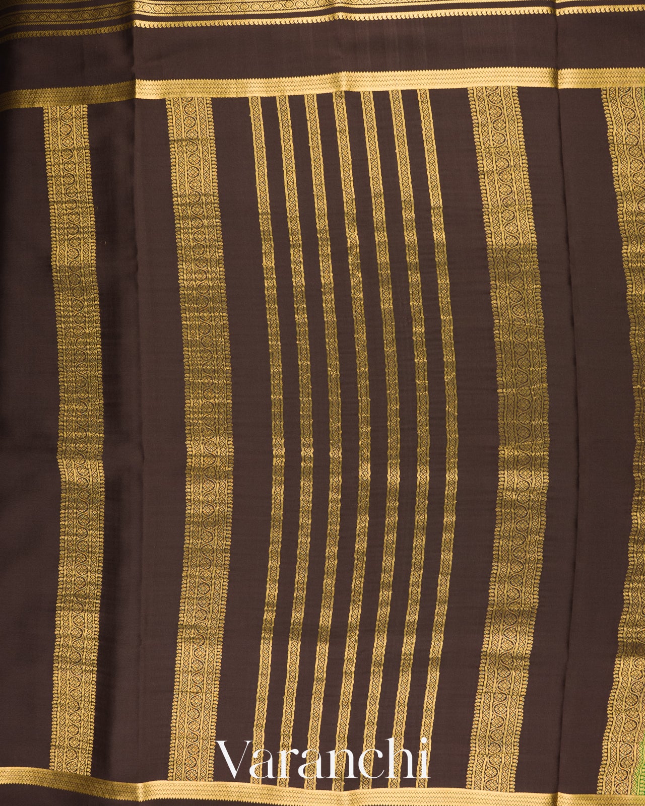 Emerald Green Checkered Pure Mysore Crepe Silk Saree