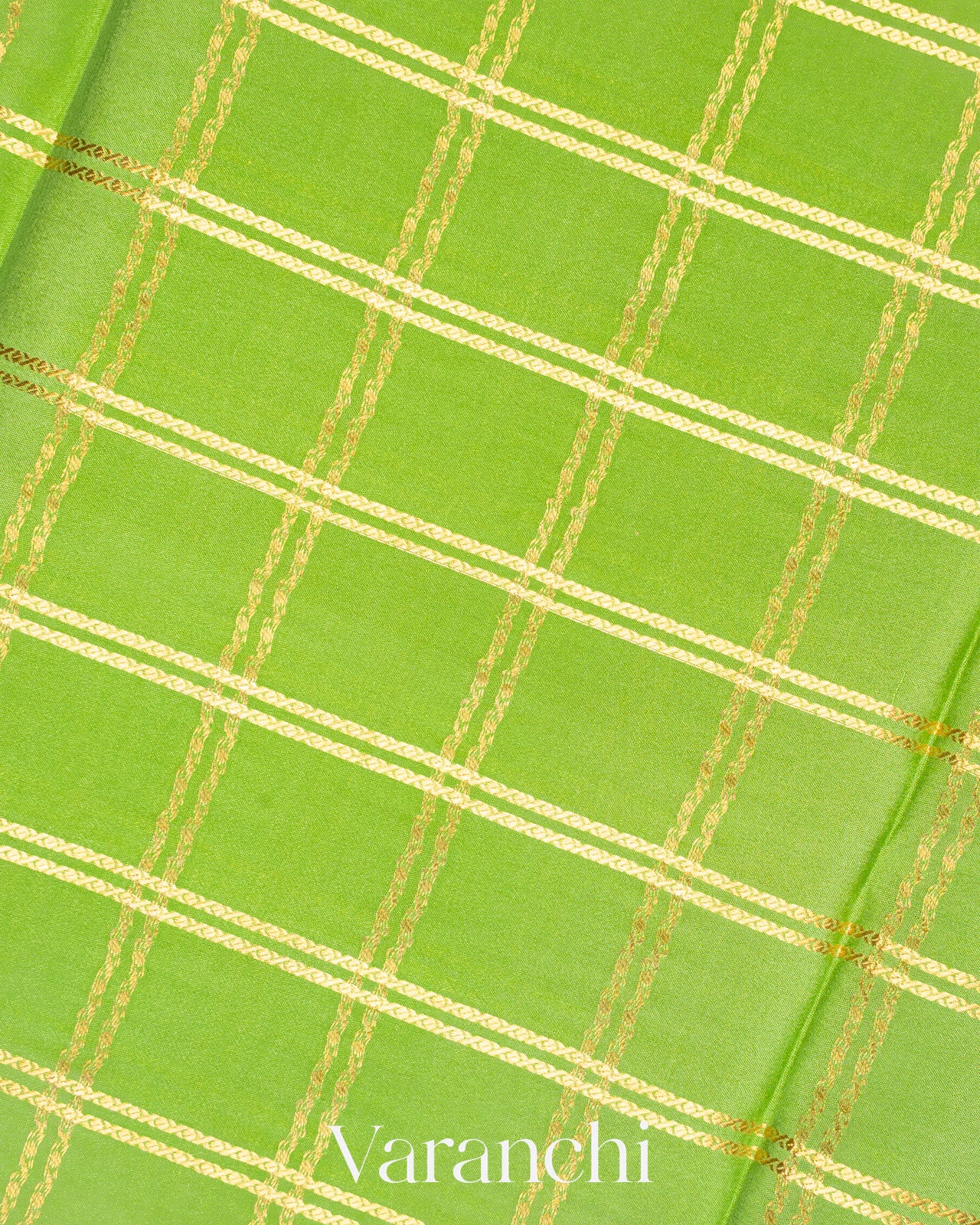 Muted Parrot Green Pure Mysore Crepe Silk Saree