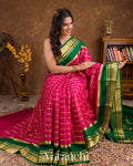 Rani Pink Pure Mysore Crepe Silk Saree
