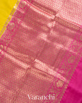 Olive Yellow Pure Katan Silk Handloom Saree