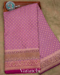 Dusty Pink Pure Crepe Silk Handloom Saree