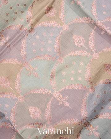 Shades of Pastel Pure Chiniya Silk Saree