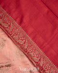 Peach Pure Chiniya Silk Saree