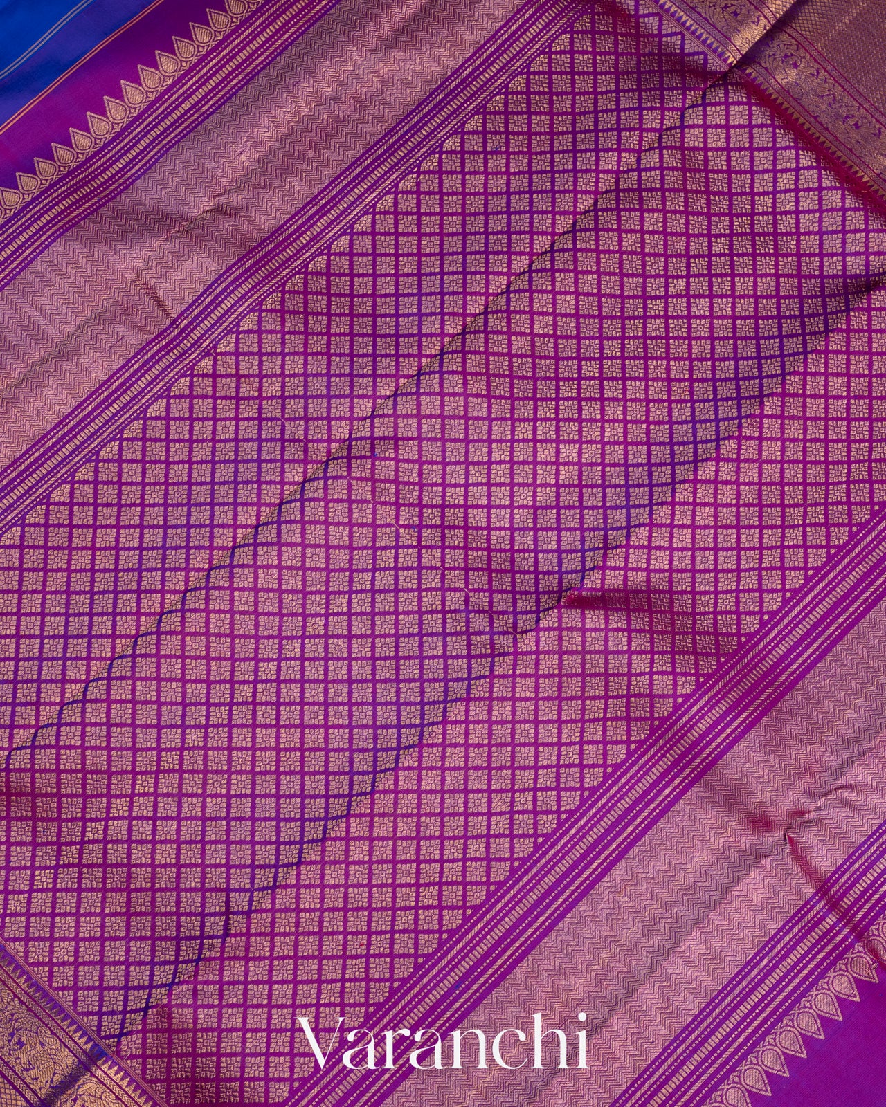 Royal Blue Pure Kanchipuram Silk Handloom Saree