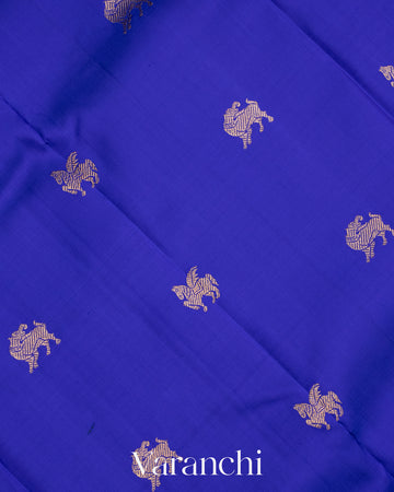 Royal Blue Pure Kanchipuram Silk Handloom Saree