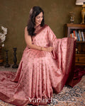 Blush Pink Pure Chiniya Silk Saree