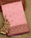 Blush Pink Pure Chiniya Silk Saree