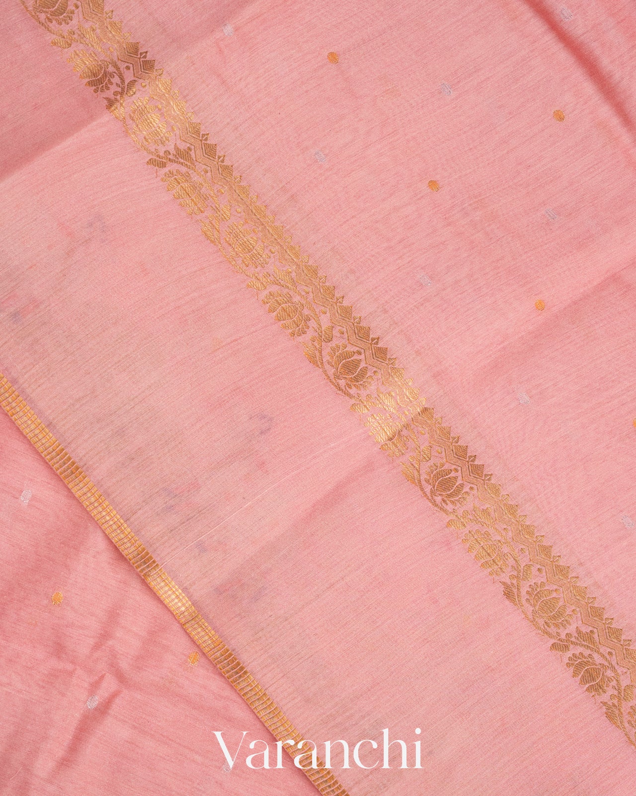 Pastel Pink Pichwai Printed Pure Moonga Silk Saree