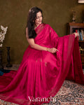 Rani Pink Pure Raw Silk Handloom Saree