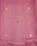 Baby Pink Pure Tussar Silk Saree