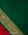 Crimson Red Pure Raw Silk Handloom Saree