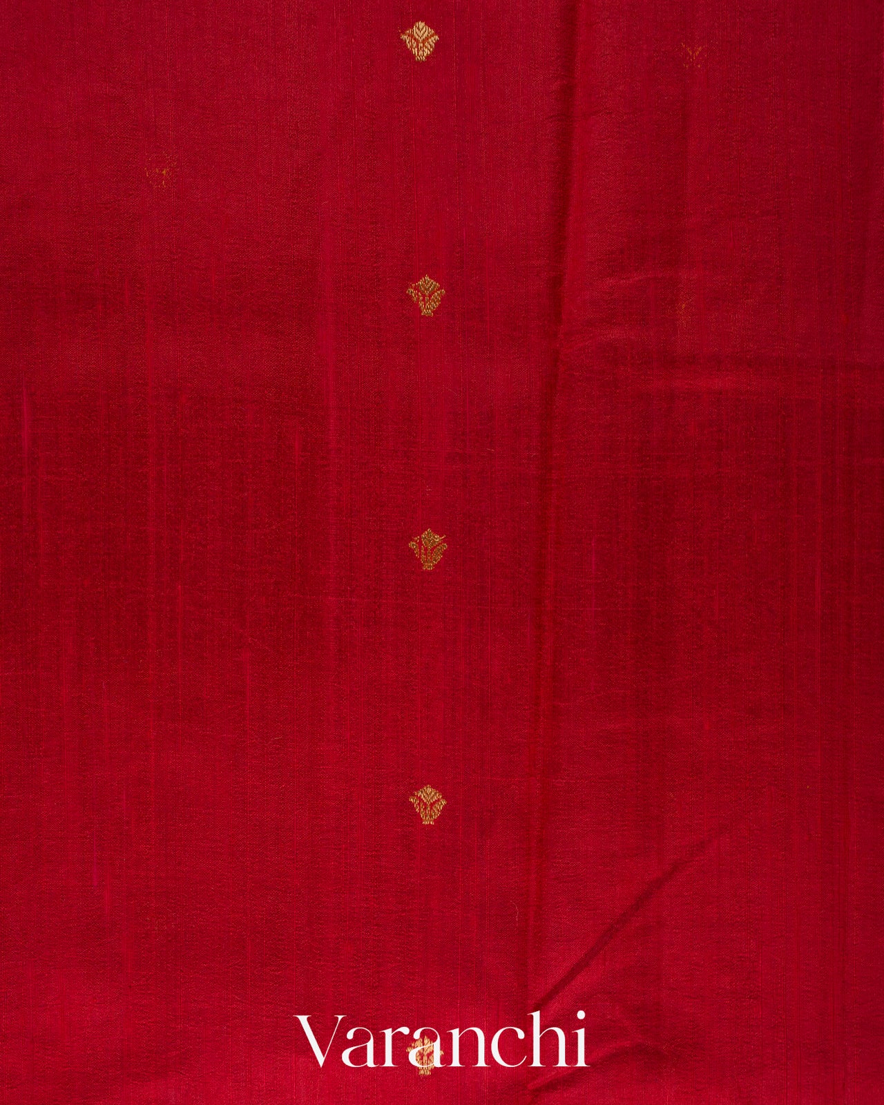 Crimson Red Pure Raw Silk Handloom Saree