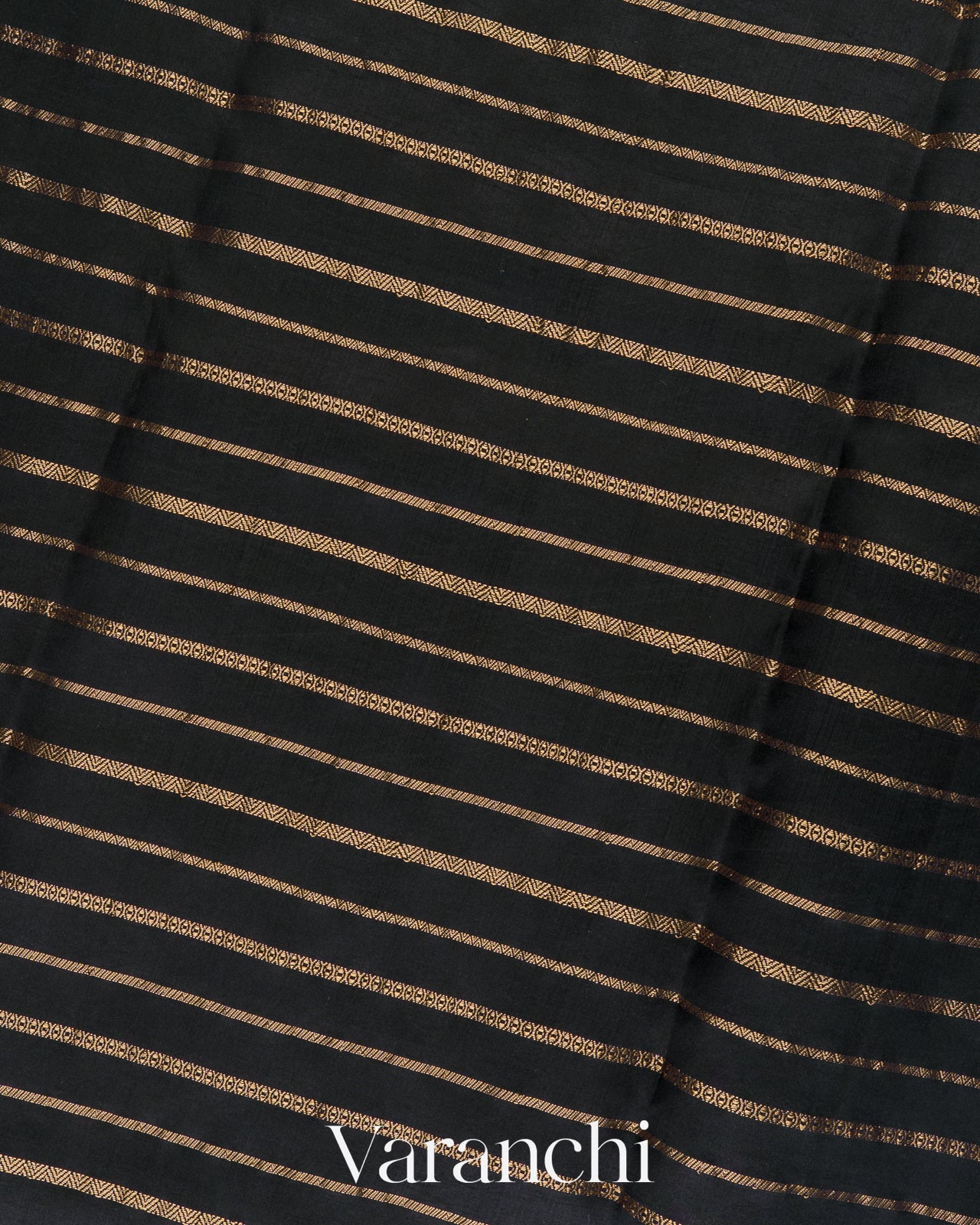 Jet Black Pure Poona Silk Handloom Saree