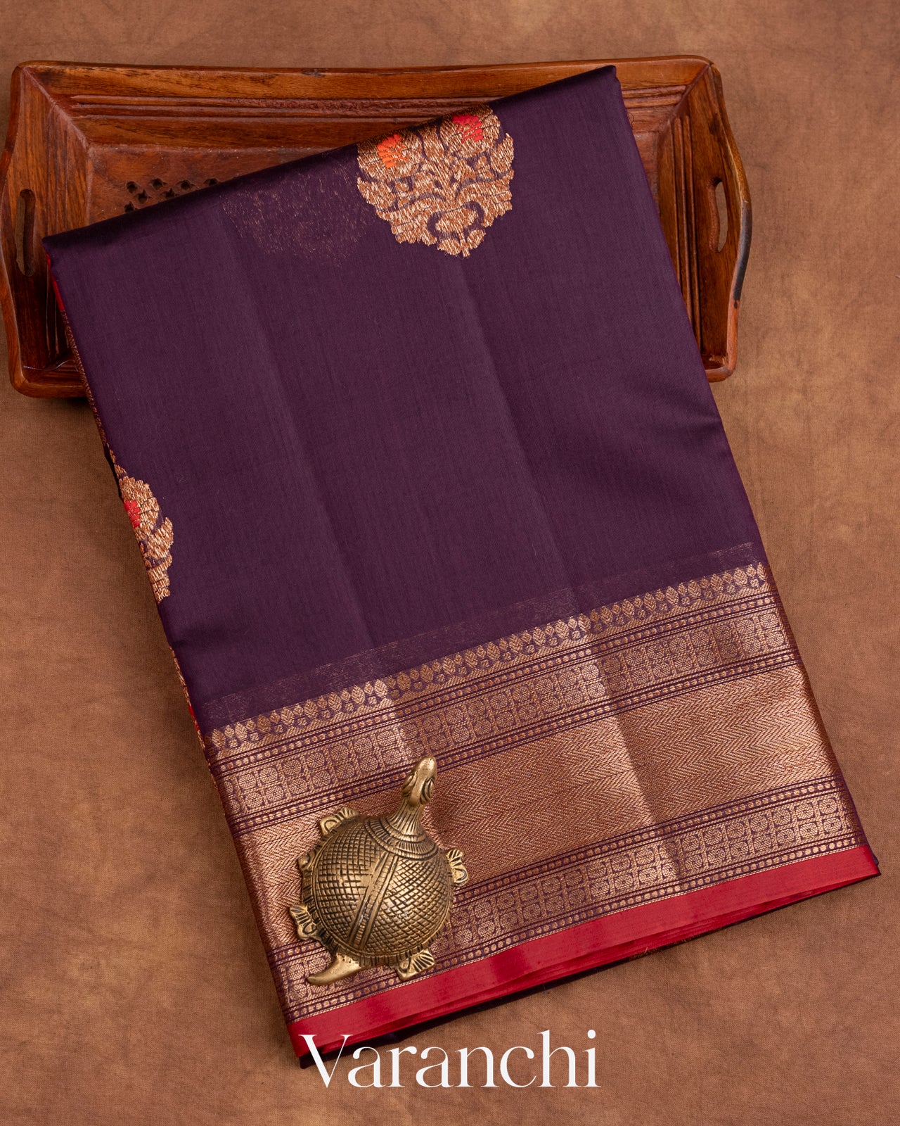 Deep Purple Pure Chanderi Silk Cotton Handloom Saree