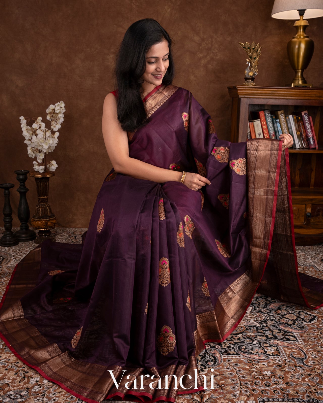 Deep Purple Pure Chanderi Silk Cotton Handloom Saree