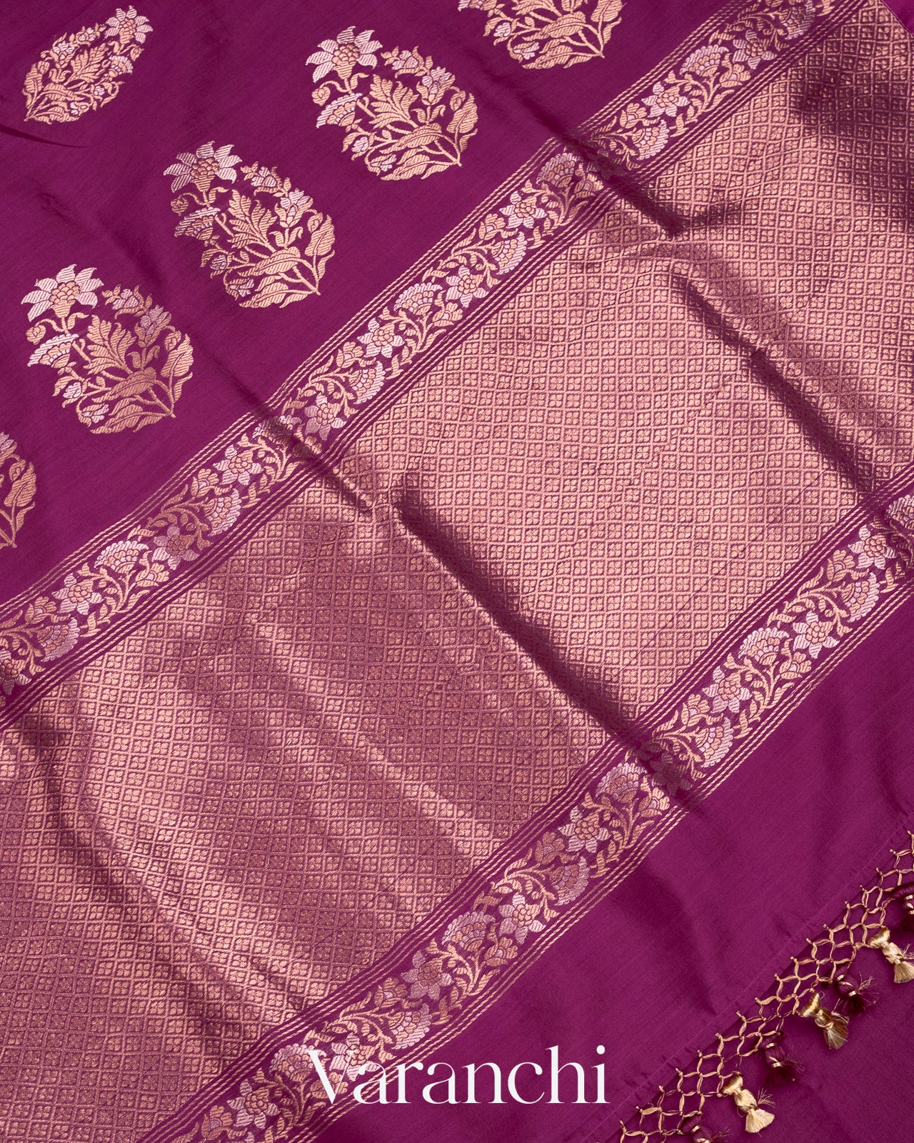 Deep Purple Pure Chiniya Silk Handloom Saree