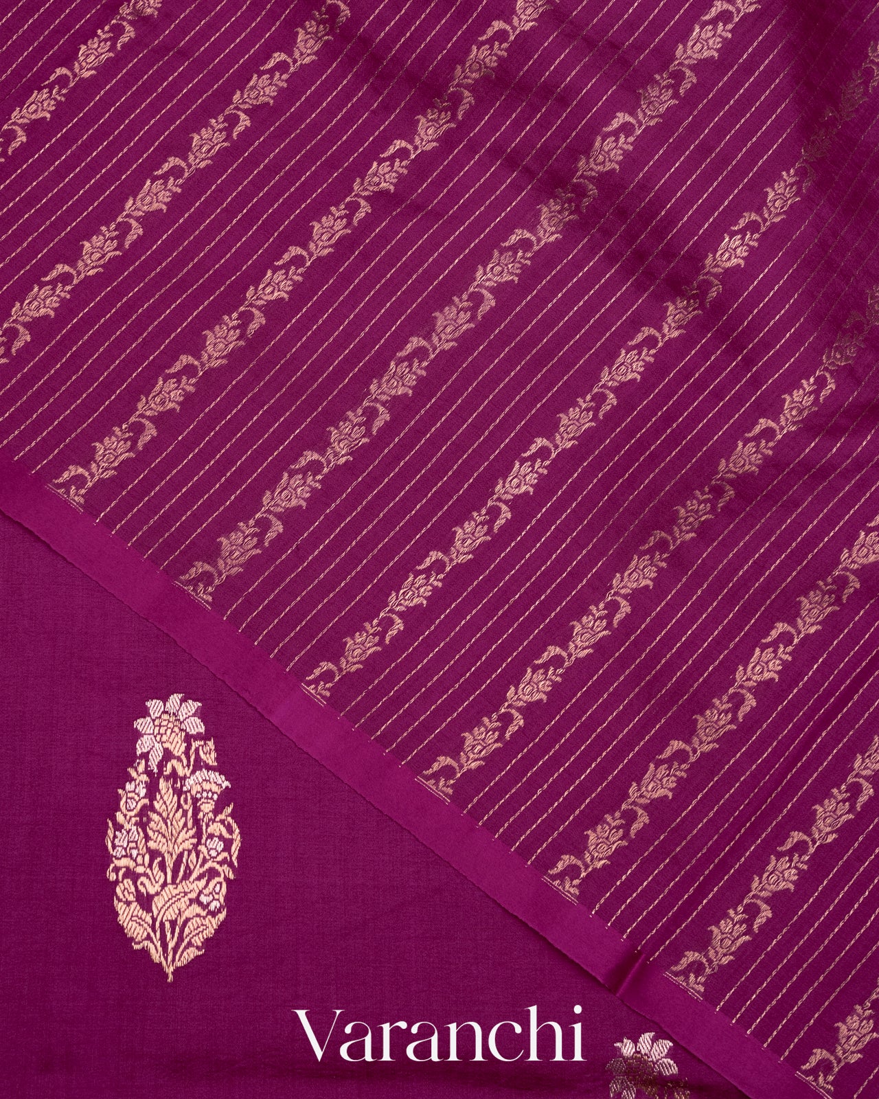 Deep Purple Pure Chiniya Silk Handloom Saree