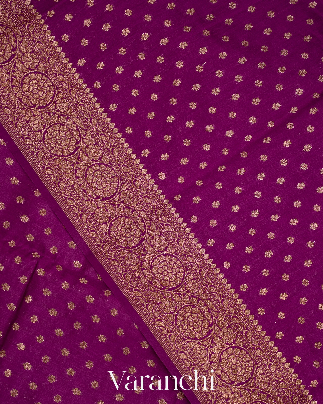 Purple Pure Chiniya Silk Saree