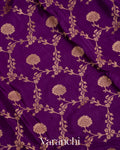 Purple Pure Crepe Silk Handloom Saree