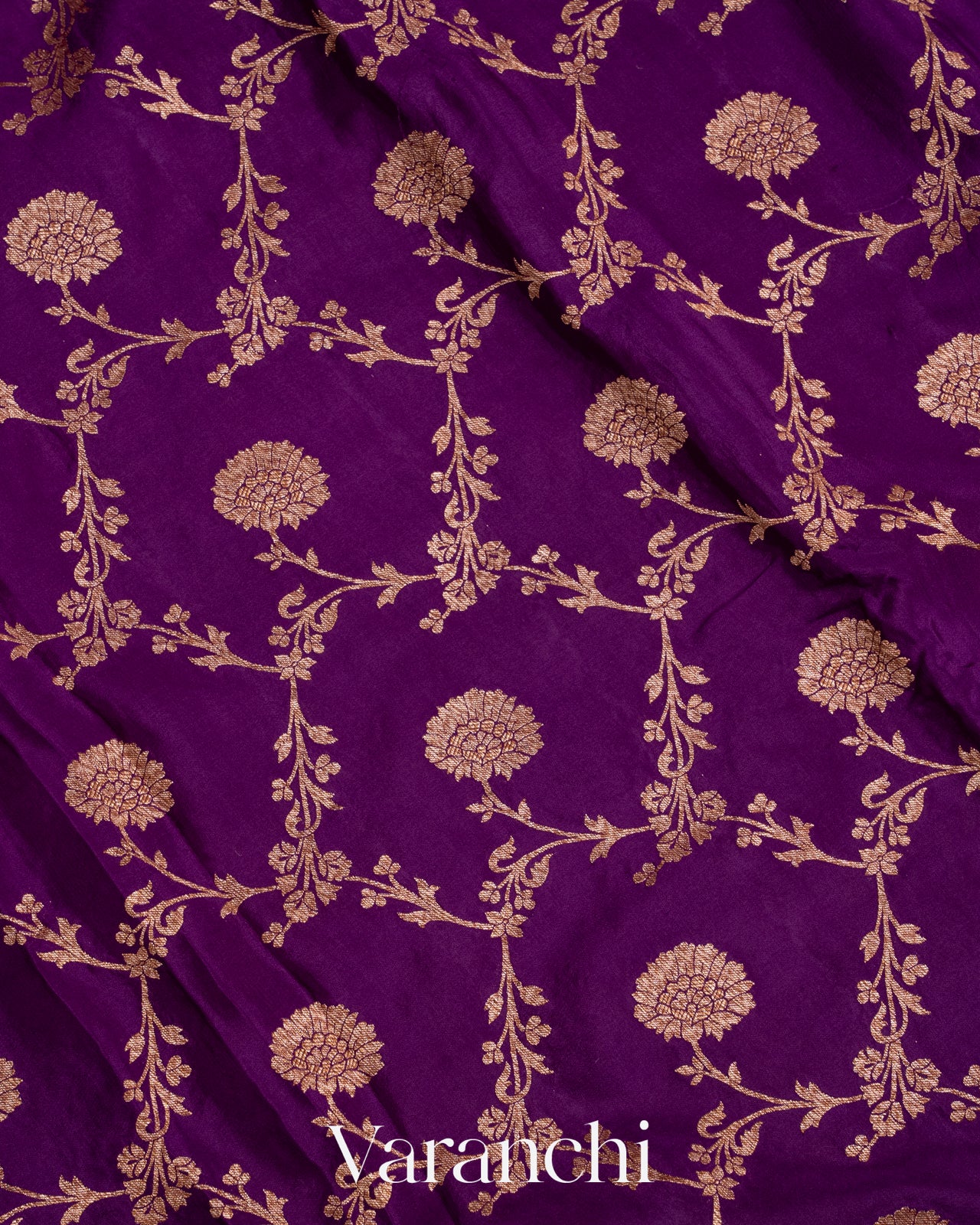 Purple Pure Crepe Silk Handloom Saree