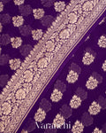 Deep Violet Pure Georgette Silk Saree