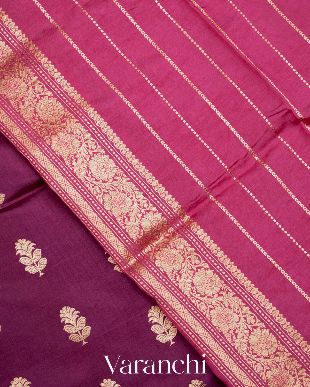 Deep Purple Katan Pure Katan Silk Handloom Saree