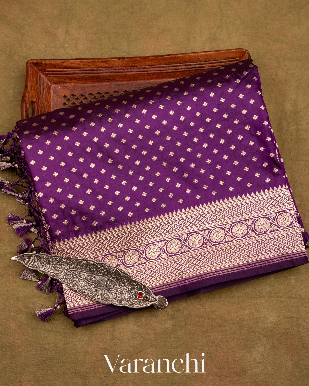 Royal Purple Pure Katan Silk Handloom Saree