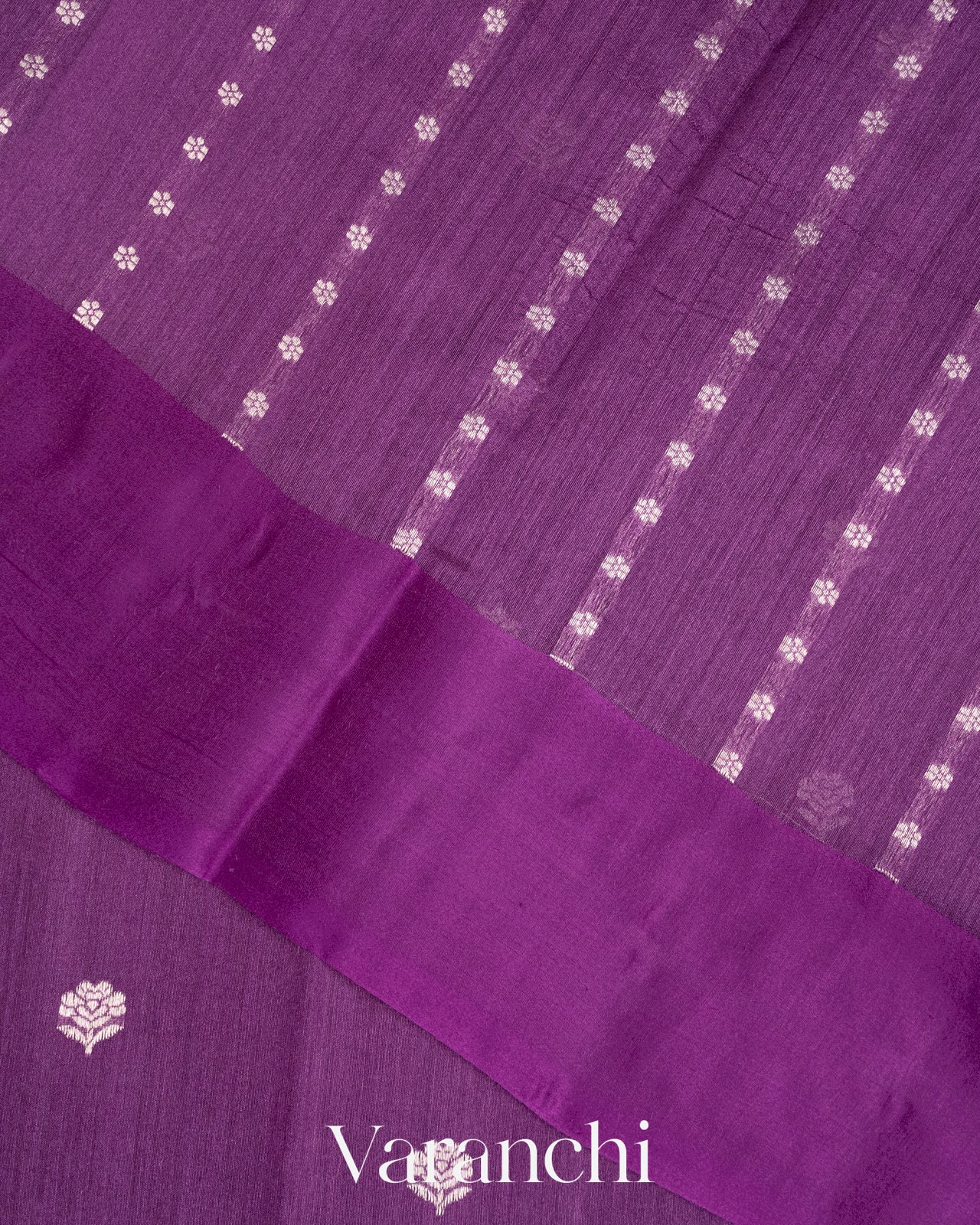 Purple Pure Moonga Silk Handloom Saree