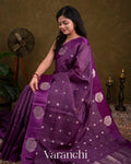 Purple Pure Moonga Silk Handloom Saree