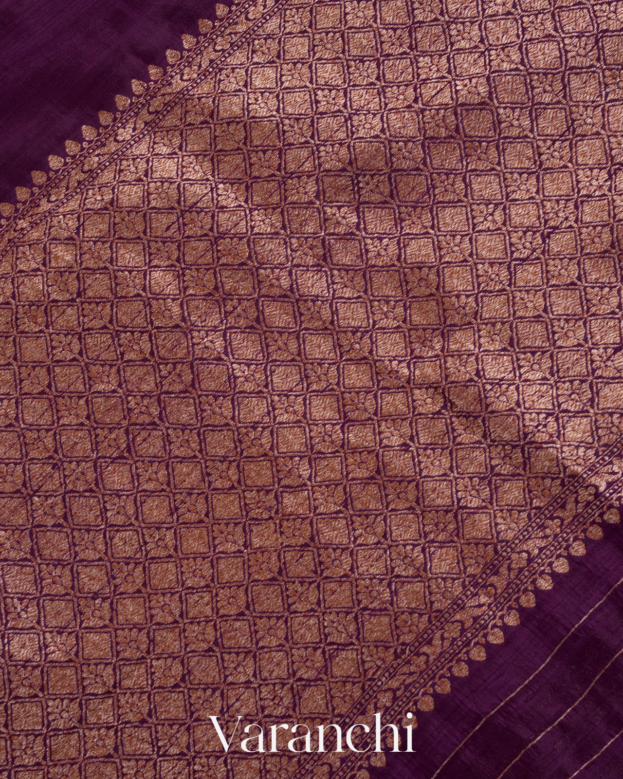 Deep Purple Pure Raw Silk Handloom Saree