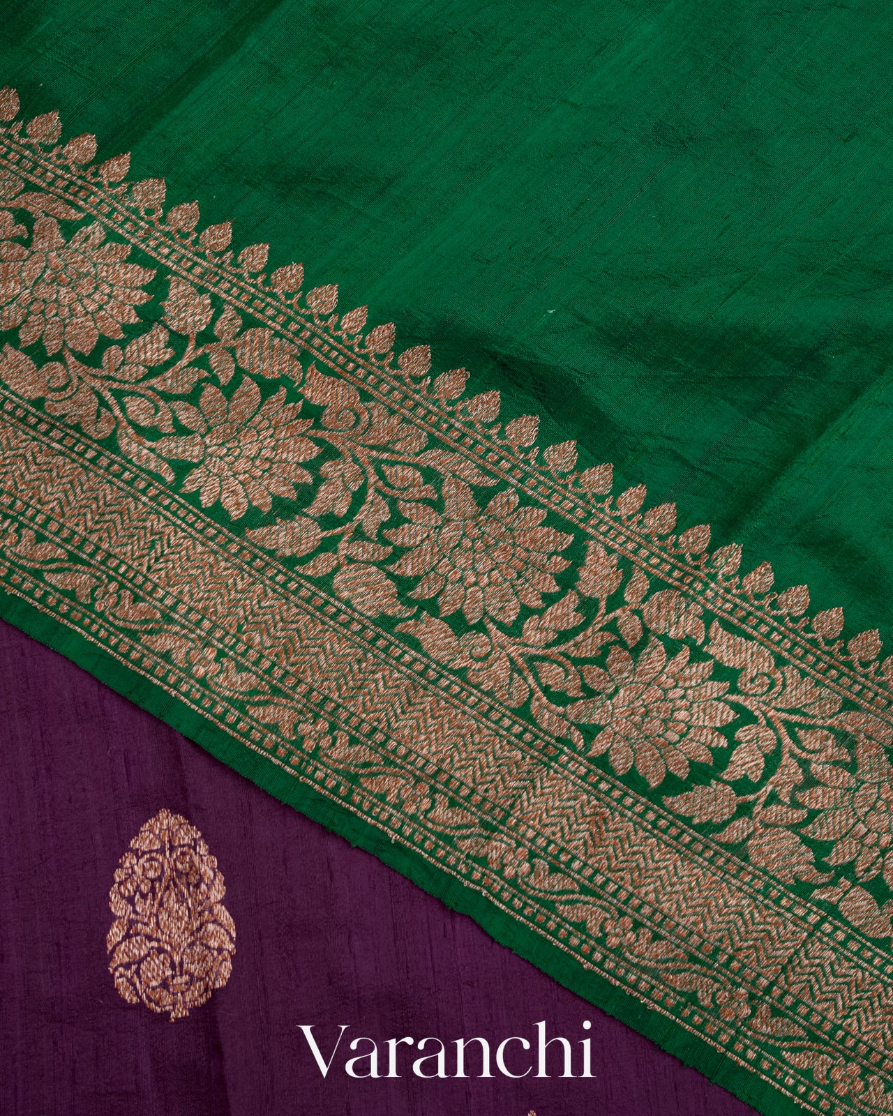 Deep Purple Pure Raw Silk Handloom Saree