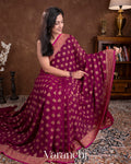 Wine Pure Georgette Silk Saree