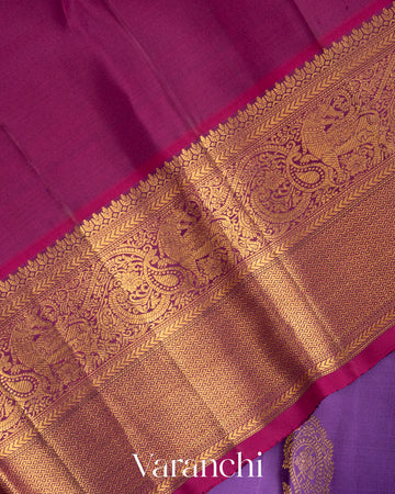 Deep Lilac Pure Kanchipuram Silk Saree